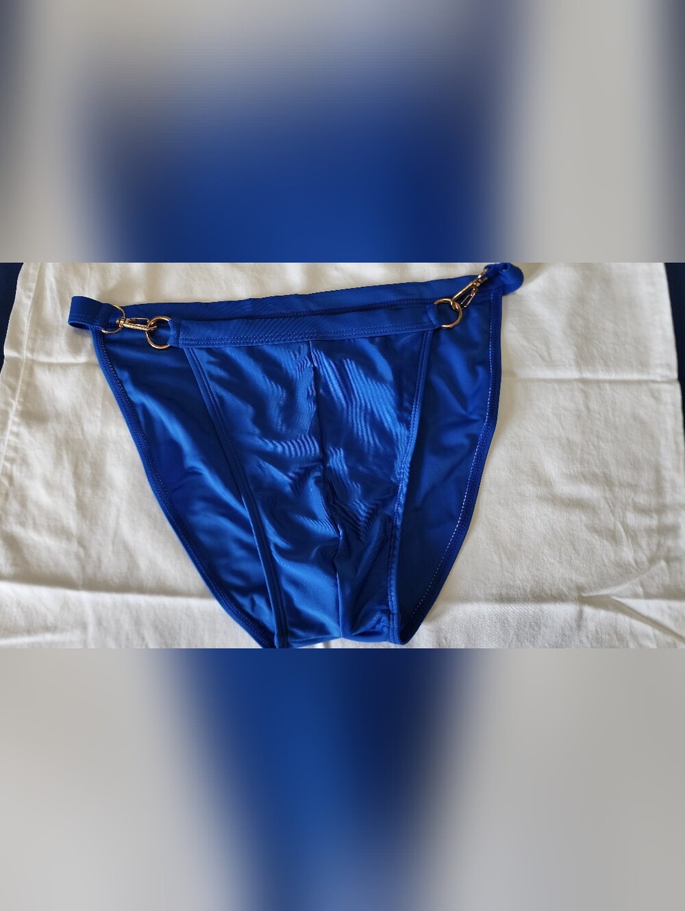 Royal Blue Men's Swim Bikini with Gold Hardware